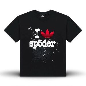 SP5DER x Adidas Souvenir Tee Black 3D Trefoil Graphic T-Shirt SM
